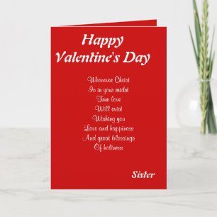 Religious valentine's day sister holiday card