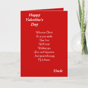 Religious valentine's day uncle holiday card