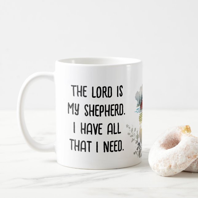 Religious Verse With Sheep Coffee Mug (With Donut)