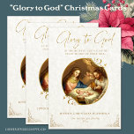 Religious Vintage Christmas Nativity Jesus  Holiday Card<br><div class="desc">Featuring a beautiful traditional Catholic vintage image of the Nativity of the Birth of Jesus,  with Mary and Joseph.</div>