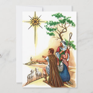 Religious Vintage Christmas Shepherds Holiday Card