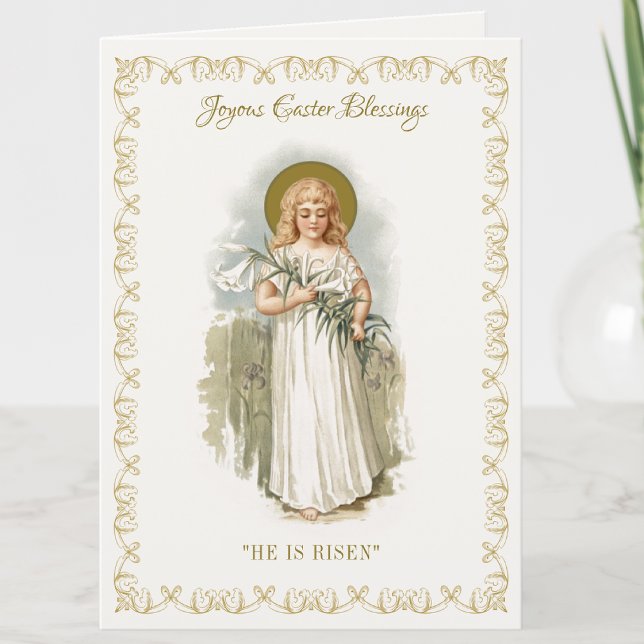 Religious Vintage Happy  Easter Virgin Mary Pascha Card (Creator Uploaded)
