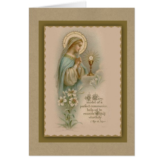 Religious Virgin Mary Blessed Sacrament Prayer (Front)