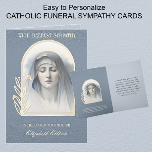 Religious Virgin Mary Catholic Sympathy Condolence Card