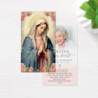 Religious Virgin Mary Cross Photo Prayer Card
