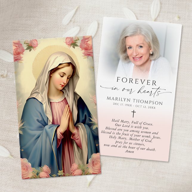 Religious Virgin Mary Cross Photo Prayer Card (Creator Uploaded)