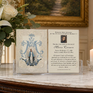 Religious Virgin Mary Funeral Prayer Place Card