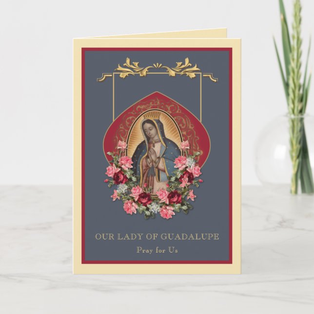 Religious Virgin Mary Guadalupe Spanish Feast Card (Front)