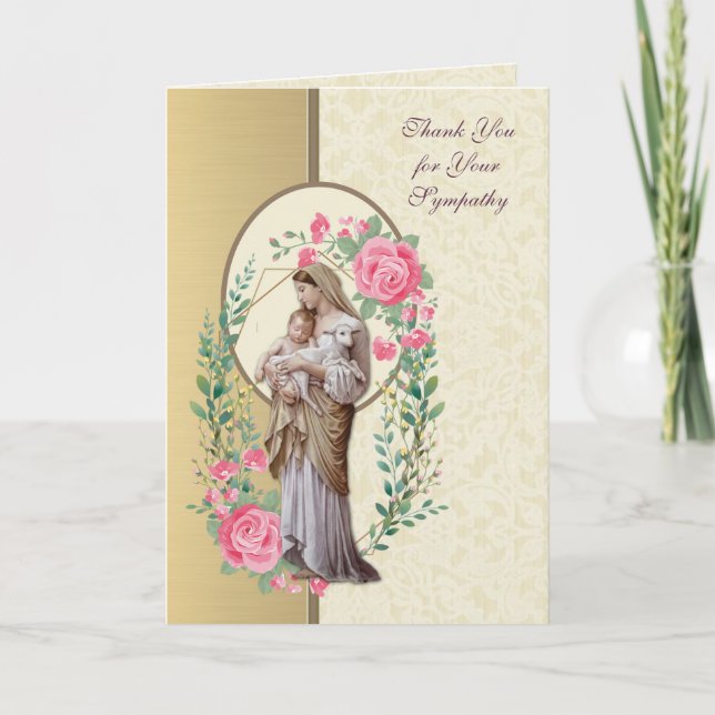 Religious Virgin Mary Jesus Condolence Thank You (Front)