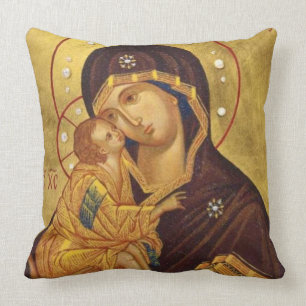 Religious Virgin Mary Jesus Perpetual Help Throw Pillow