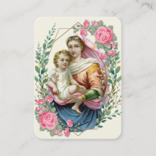 Religious Virgin Mary Jesus Purgatory Prayers Place Card