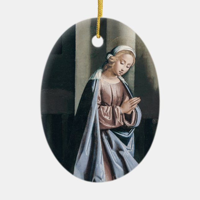Religious Virgin Mary Madonna Artwork  Ceramic Ornament (Front)