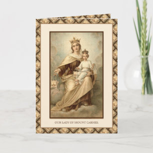 Religious Virgin Mary Mount Carmel Jesus Prayer Card