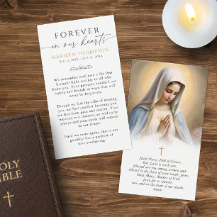 Religious Virgin Mary Photo Sympathy Prayer Card