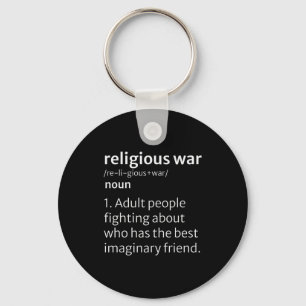 Religious War Dictionary Sarcastic Definition Funn Keychain