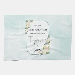 Religious Wedding Anniversary Faith Hope Love Kitchen Towel