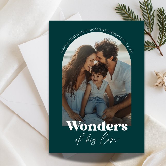 Religious Wonders Of His Love Beach Christmas Holiday Card (Creator Uploaded)