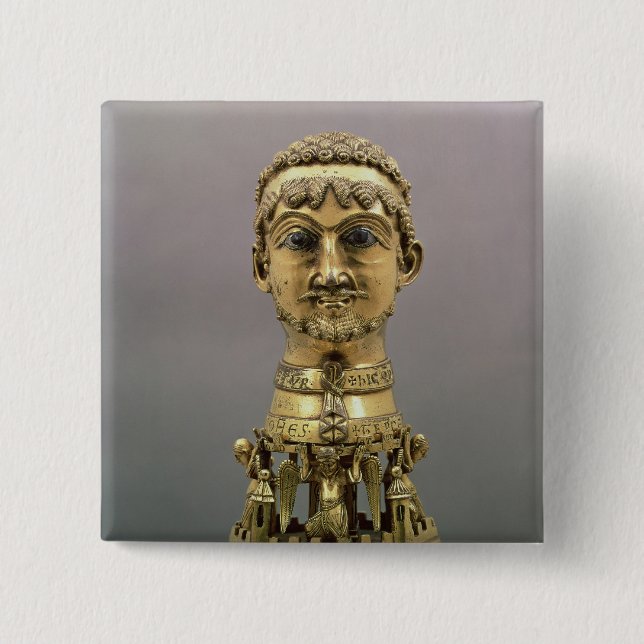 Reliquary bust of Frederick I 2 Inch Square Button (Front)