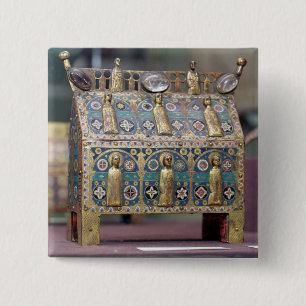 Reliquary Chasse, Limoges, c.1200-50 2 Inch Square Button