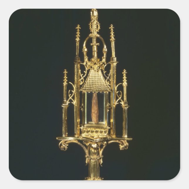Reliquary Monstrance with piece of cross Square Sticker (Front)