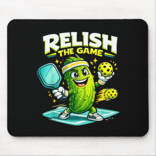 Relish the game funny pickleball pickle player mouse pad