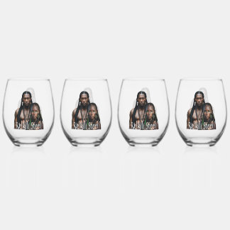 Relkili Steel Cover Art  Stemless Wine Glass
