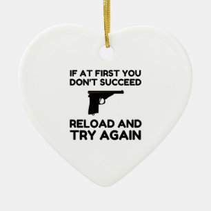 Reload Gun Ceramic Ornament