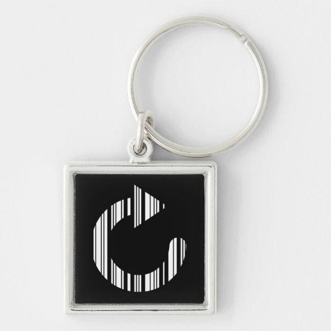 RELOAD ICON BAR CODE Computer Barcode Pattern Keychain (Front)
