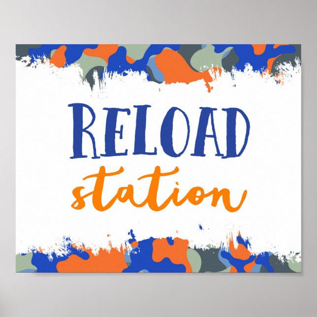 Reload Station Sign | Dart Gun Party (Front)