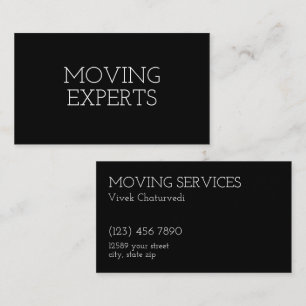 Relocation Moving Black Simple Business Card