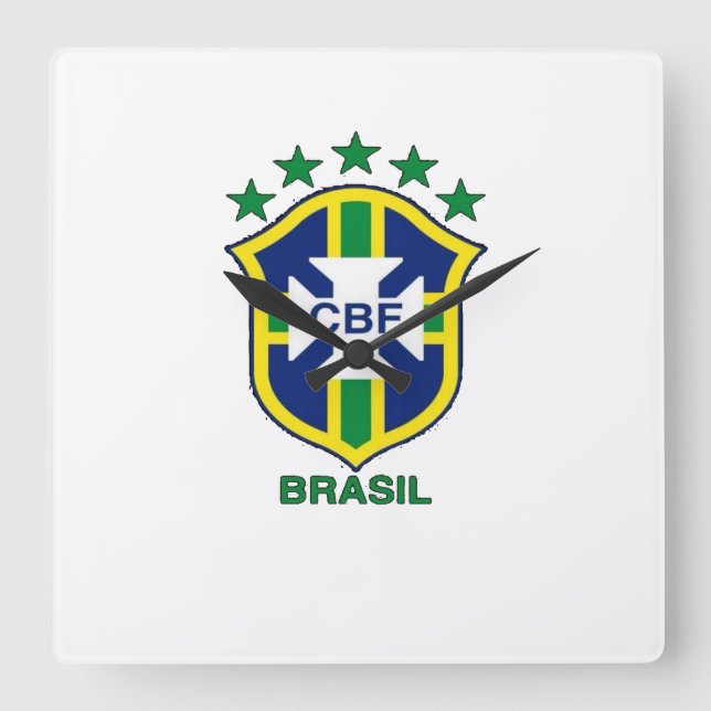 Relogio Brasil Square Wall Clock (Front)