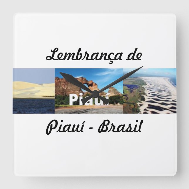 Relogio lembrança de Piauí - Brasil Square Wall Clock (Front)