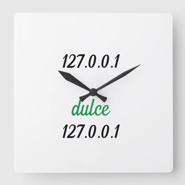 Reloj 127.0.0.1 dulce 127.0.0.1 square wall clock (Front)