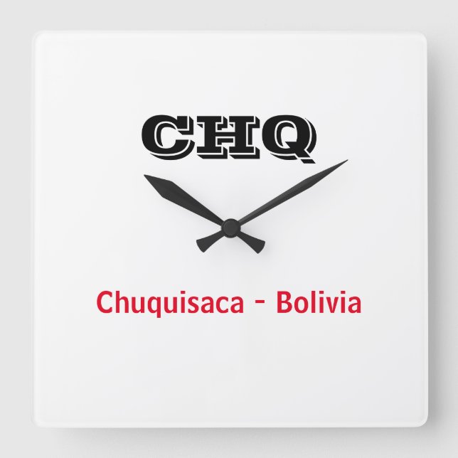Reloj Chuquisaca Bolivia Square Wall Clock (Front)