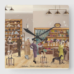 Reloj Cuadrado Autumn - Winter Fashion, 1934 Square Wall Clock