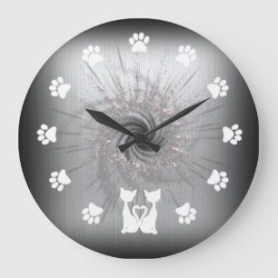 Reloj de pared con gatos large clock