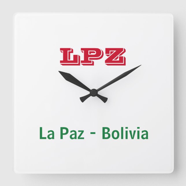 Reloj La Paz Bolivia Square Wall Clock (Front)