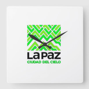Reloj La Paz ciudad del cielo Square Wall Clock