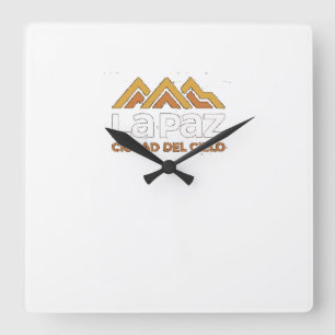 Reloj La Paz ciudad del cielo Square Wall Clock