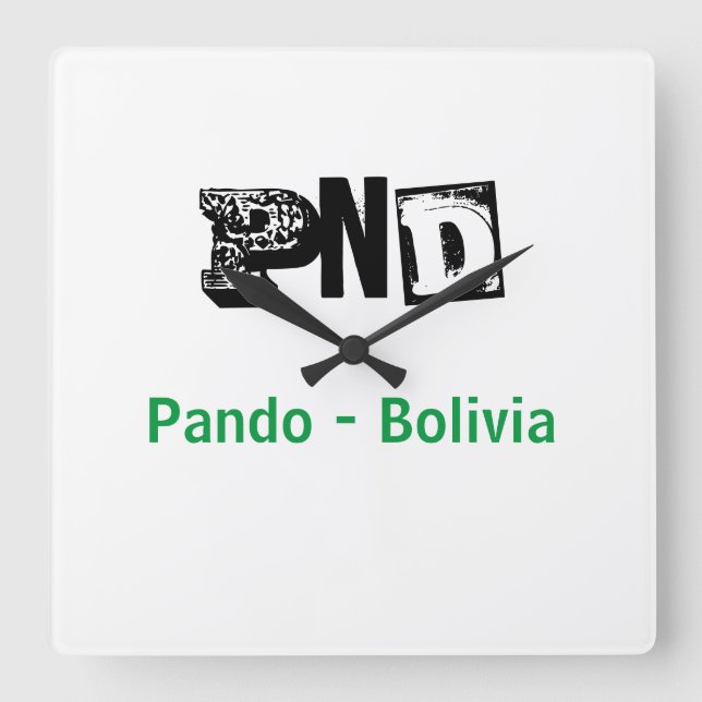 Reloj PND Pando Bolivia Square Wall Clock (Front)