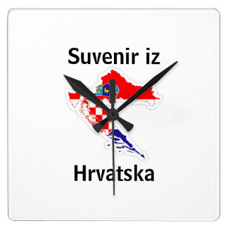 Reloj recuerdo de Croacia Square Wall Clock