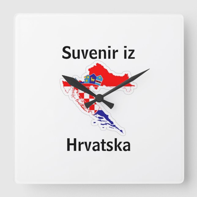 Reloj recuerdo de Croacia Square Wall Clock (Front)