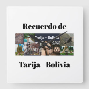Reloj Recuerdo de Tarija Bolivia Square Wall Clock