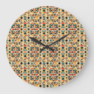 Relojes de pared Geometric Watercolor Mosaic Large Clock