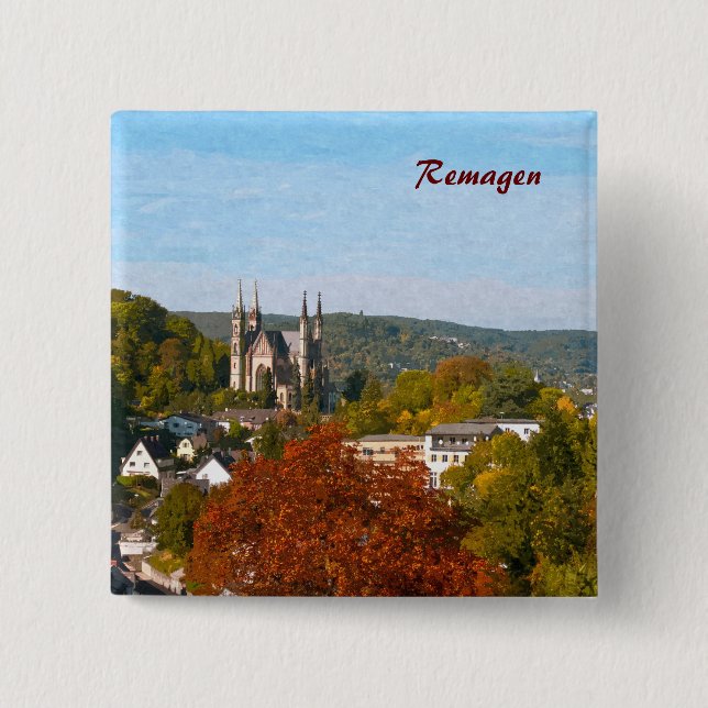 Remagen 2 Inch Square Button (Front)