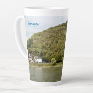 Remagen Rhine River Bridge Painting Effect Photo Latte Mug