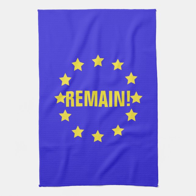 “Remain!” EU Flag/Brexit Tea Towel (Vertical)