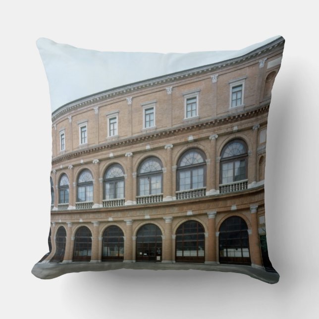 Remaining wing of a monastery, now the Academy of Throw Pillow (Front)