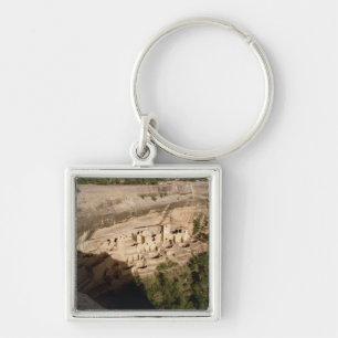 Remains of Pueblo Indian cliff dwellings Keychain