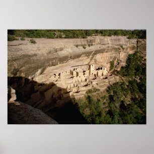Remains of Pueblo Indian cliff dwellings Poster